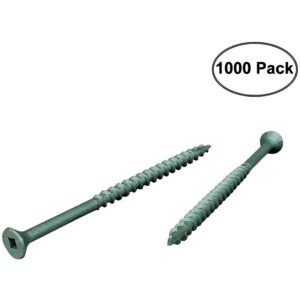 Deck Screws #10 x 3-1/2" ACQ Green Ceramic Finish, Square Drive (1000 Pack)