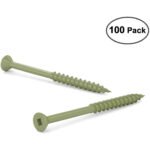 Deck Screws #8 x 2-1/2" ACQ Green Ceramic Finish, Square Drive (100 Pack)