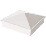 Decorex Hardware 3" x 3" Aluminium Pyramid Post Cap for Metal Posts - Pressure Fit - White (DHPPC30WF)