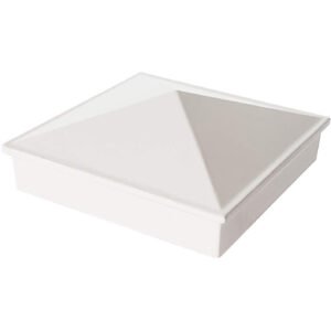 Decorex Hardware 3" x 3" Aluminium Pyramid Post Cap for Metal Posts - Pressure Fit - White (DHPPC30WF)