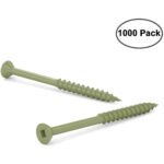 Deck Screws #8 x 2-1/2" ACQ Green Ceramic Finish, Square Drive (1000 Pack)