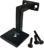 Handrail Bracket Square for Stairways with Mounting Screws - Set of 5 - (Satin Black) - DH-B5
