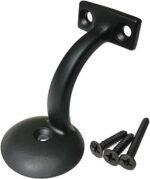 Handrail Bracket Round for Stairways with Mounting Screws - Set of 5 - (Satin Black) - DH-B1