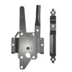 Nuvo Iron Black Deluxe Traditional Post Latch with Ultimate Handle DTPLUH