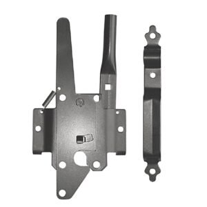 Nuvo Iron Black Deluxe Traditional Post Latch with Ultimate Handle DTPLUH