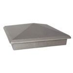 5.5" x 5.5" Heavy Duty Aluminium Pyramid Post Cap for Wood Posts - Natural Mill Finish/Sandblasted