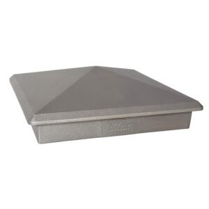 5.5" x 5.5" Heavy Duty Aluminium Pyramid Post Cap for Wood Posts - Natural Mill Finish/Sandblasted