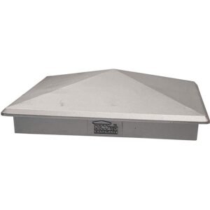 Decorex Hardware 8" x 8" Heavy Duty Aluminium Pyramid Post Cap for Wood Posts - Natural Mill Finish/Sandblasted