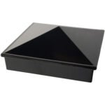 Decorex Hardware 3" x 3" Aluminium Pyramid Post Cap for Metal Posts - Pressure Fit - Black (DHPPC30F)