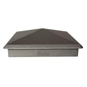True 6" x 6" Heavy Duty Aluminium Pyramid Post Cap for Wood Posts - Natural Mill Finish/Sandblasted