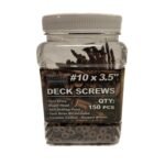 #10 x 3.5 Deck Screws, Torx Drive, Bugle Head, Brown Ruspert, Self-Drilling - 150pcs Jar