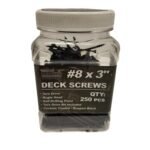 #8 x 3 Deck Screws, Torx Drive, Bugle Head, Black Ruspert, Self-Drilling - 250pcs Jar