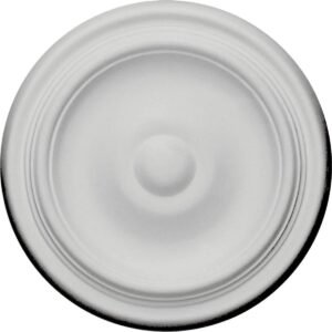 Ceiling Medallion, 9-11/16" OD x 13/16"P, Round, Polyurethane, Factory Primed - DHCM-01