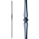Iron Stair Balusters 5/8" Round x 44" Long, Single Spoon, Hollow, Black Powder Coated - 15pcs - (Satin Black) - DH-10