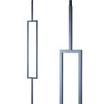 Iron Stair Balusters 1/2" Square x 44" Long, Single Rectangle, Hollow, Black Powder Coated - 15pcs - (Satin Black) - DH-33