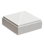 Decorex Hardware Aluminium Pyramid Post Cap for 2" x 2" Metal Posts - Pressure Fit - White