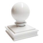 Decorex Hardware Aluminium Ball Post Cap for 3" x 3" Metal Posts – Pressure Fit – White