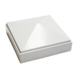 Decorex Hardware Aluminium Pyramid Post Cap for 3" x 3" Metal Posts - Pressure Fit - White