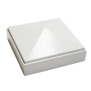 Decorex Hardware Aluminium Pyramid Post Cap for 3" x 3" Metal Posts - Pressure Fit - White
