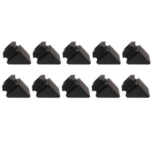 Baluster Pitch Angled Slant Shoe with Set Screw - for Use with 1/2" Square Iron Balusters - Set of 10 (Satin Black) - DH-31