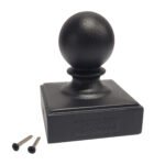 Decorex Hardware 3.5" x 3.5" Heavy Duty Aluminum Ball Post Cap for True/Actual 3.5" x 3.5" Wood Posts - Black (Works ONLY with Actual 3.5" x 3.5" Posts. Will NOT Work with Actual 4" x 4" Posts)