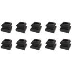 Baluster Flat Base Shoe with Set Screw - for Use with 5/8" Round Iron Balusters - Set of 10 (Satin Black) - DH-36