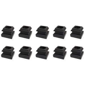 Baluster Flat Base Shoe with Set Screw - for Use with 5/8" Round Iron Balusters - Set of 10 (Satin Black) - DH-36