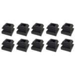 Baluster Flat Base Shoe with Set Screw - for Use with 1/2" Square Iron Balusters - Set of 10 (Satin Black) - DH-30