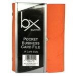 Buxton Pocket Business Card File - 24 Card Slots - Orange