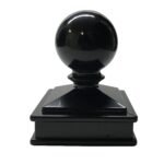 Decorex Hardware Aluminium Ball Post Cap for 2" x 2" Metal Posts - Pressure Fit - Black