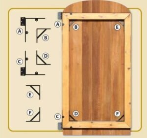 Nuvo Iron Gate Corner Brace and Hinge Kit GCBHK01 4 Braces 2 Hinge Brackets