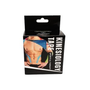 Kinesiology Tape 2" x 16' (One Precut Roll) for Sports and Therapy, Reduces Inflammation, Suppresses Pain, Stimulates Muscles - Blue