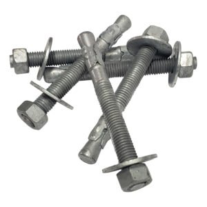 5/8" x 6" Wedge Anchor | Hot Dip Galvanized | with Hex Nut and Flat Washer| 10pcs per Box